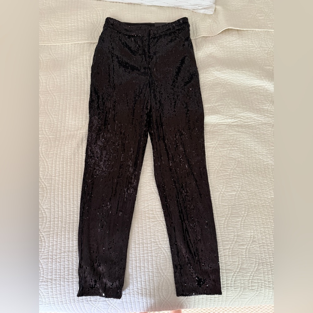 NWT Express Black Sequin Cropped Pants